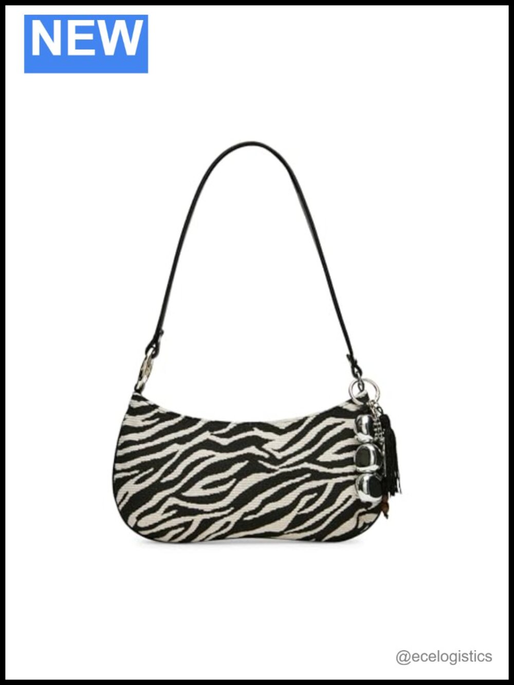 Shoulder Bag Faux Leather Shoulder Strap Zipper Charms